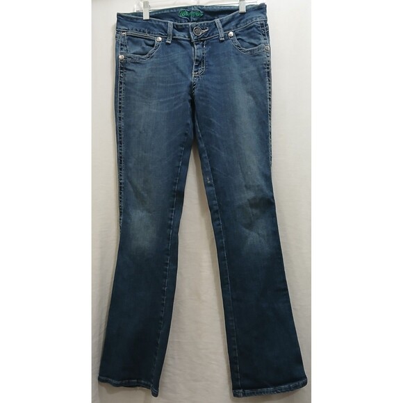 Wrangler Womens Stretch Bootcut Mid-Rise Jeans 07MWZ 9x34 Bling Embroidered Note - Picture 2 of 13